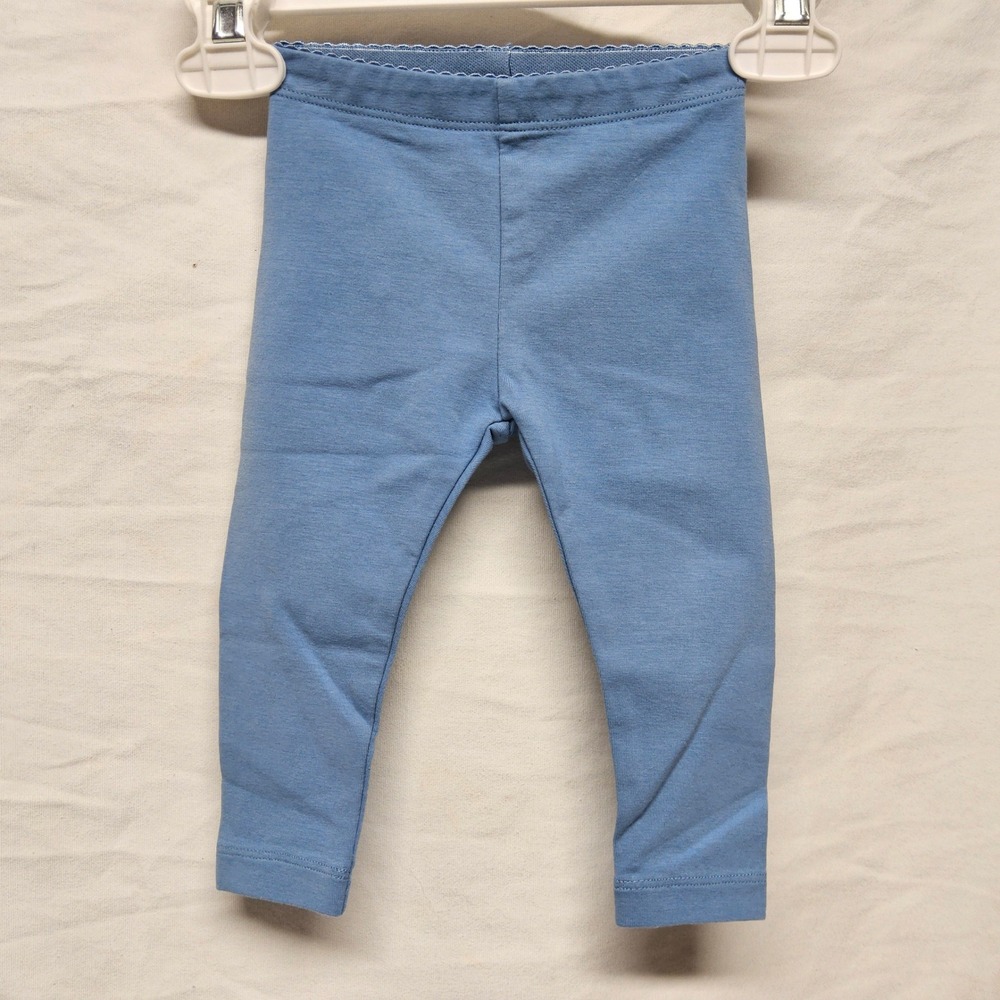 Tea Collection Solid Leggings Baby 3-6M Blue Tide Cotton Slim Fit 25F12206